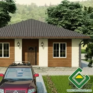 Строительство панельно-каркасных домов под ключ (СИП-панели) 90, 54 м2